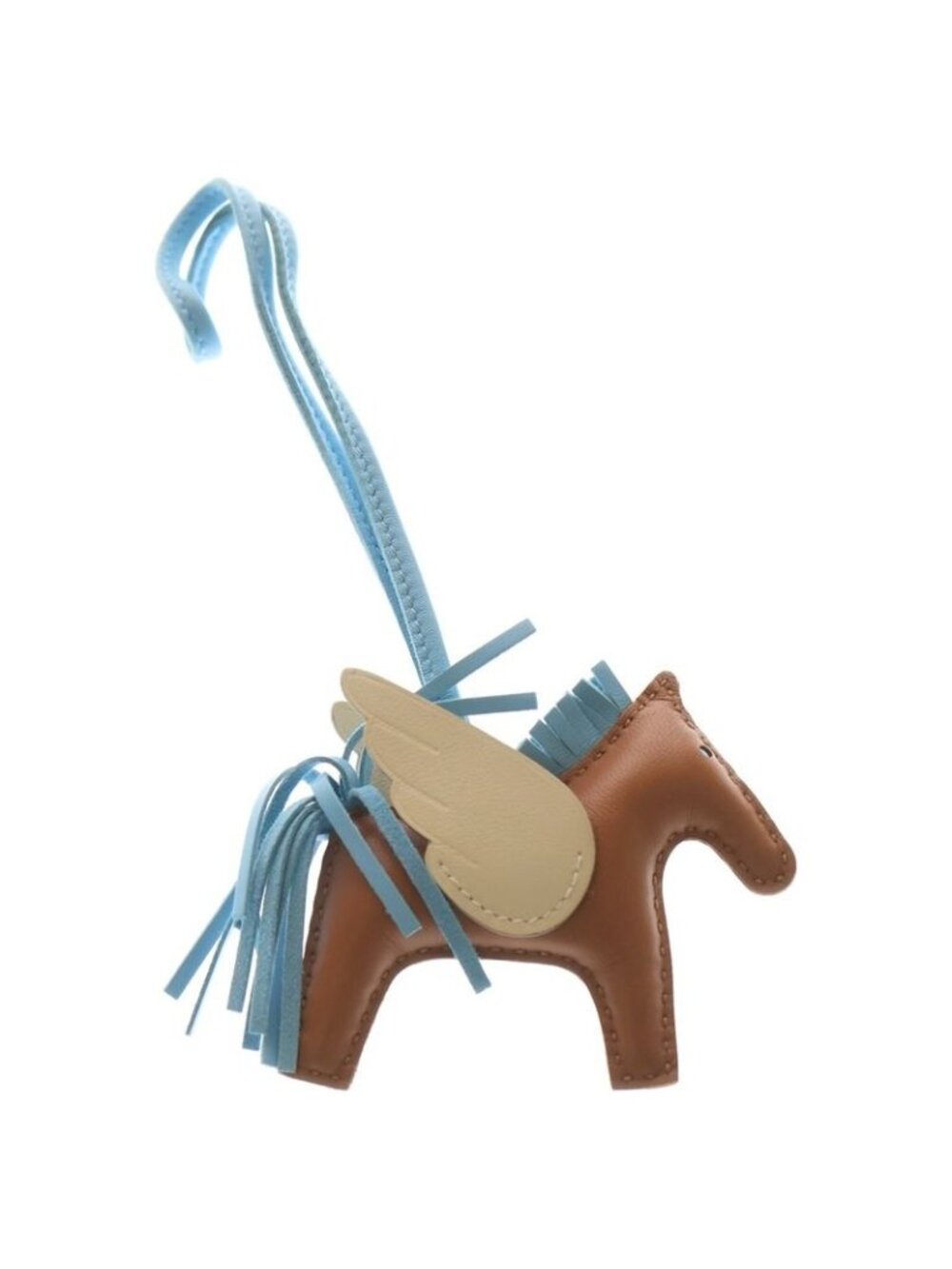 ★SOLD★ Hermes Pegasus Charm PM Gold Celeste Cles Agno Milo Bag Brown Light Blue - Picture 2 of 6